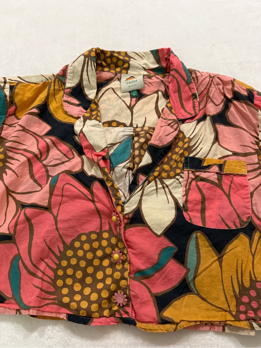 FARM RIO Colorful Sunflowers Shirt - Size XL D81